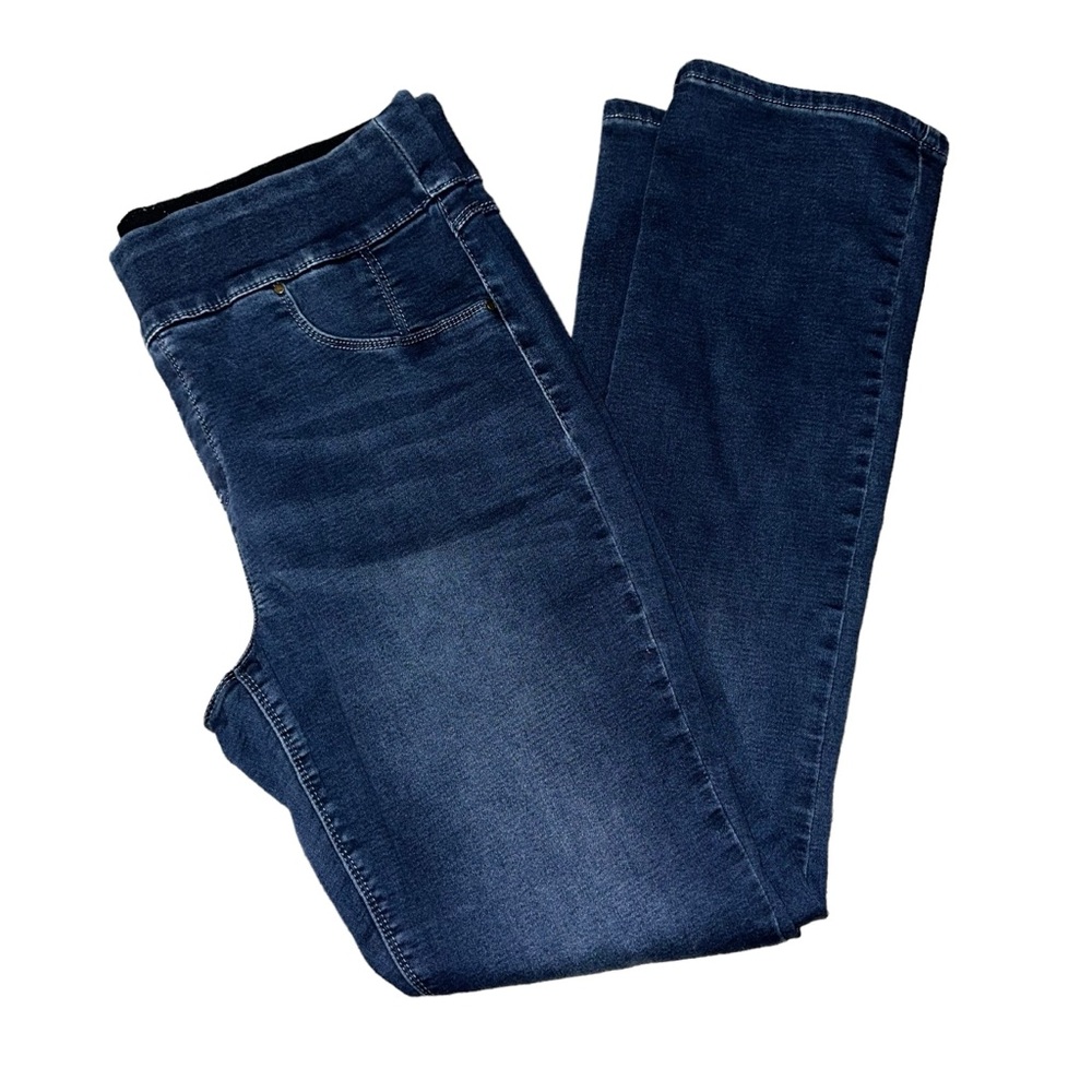 Laurie Felt Pull On Knit Clean Jean Straight Leg Dark Wash Denim Sz Large Tall